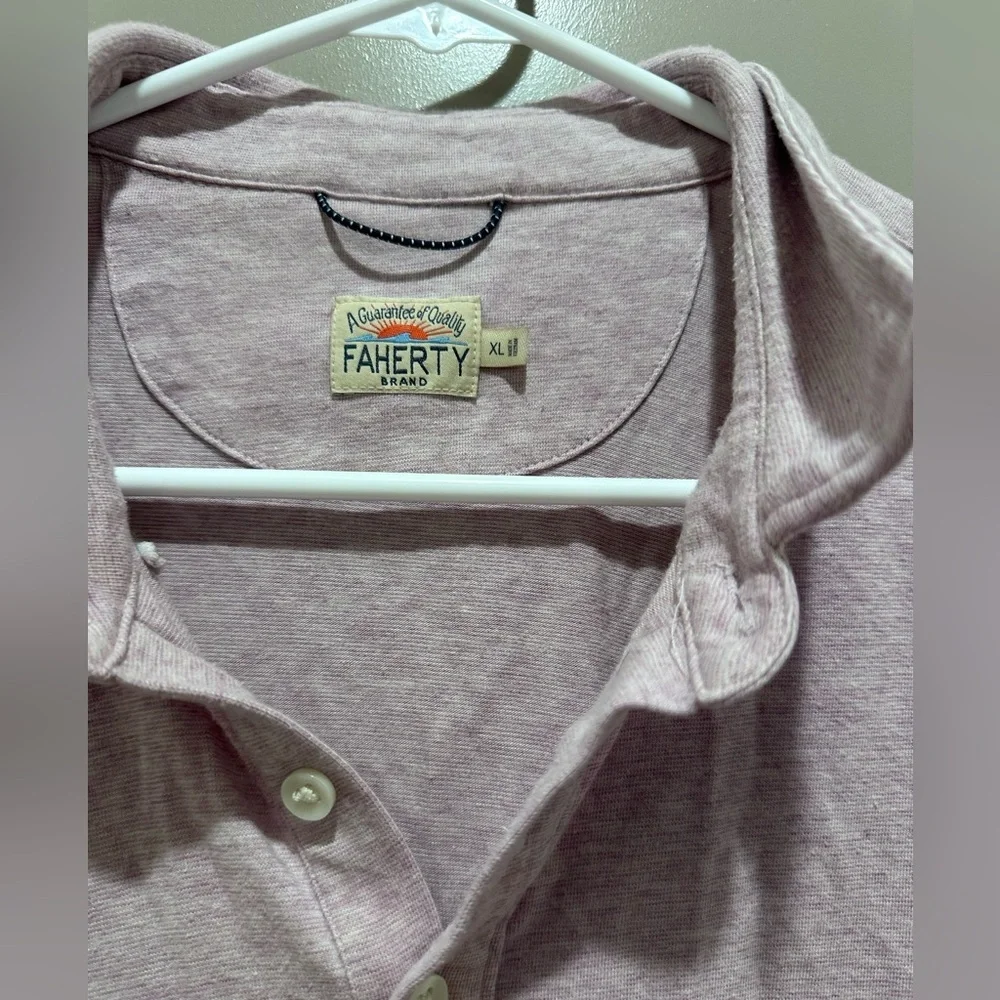 Faherty Light Purple Polo Shirt